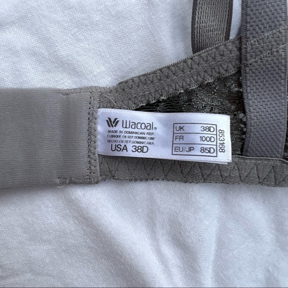 Wacoal Absolute Elegance Contour Underwire Bra, Gray & Silver, 38D - Picture 9 of 10